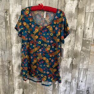 NWT Lularoe  classic T colorful flower print L